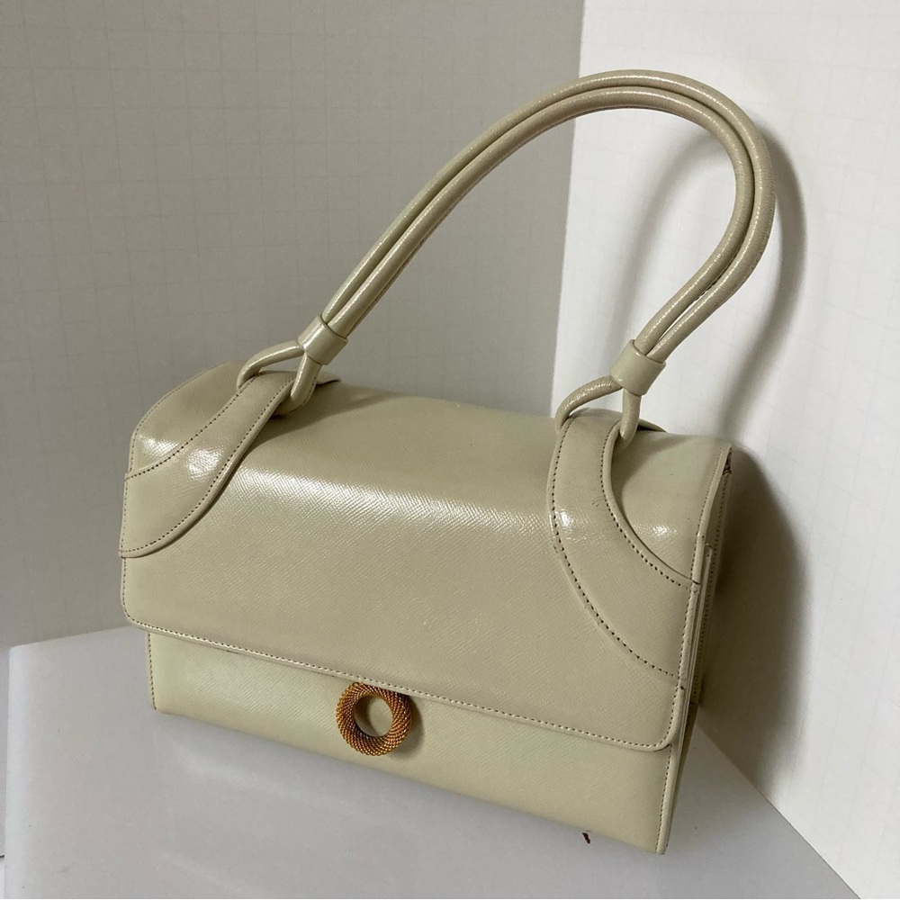 Vintage Bienen Davis cream box style handbag